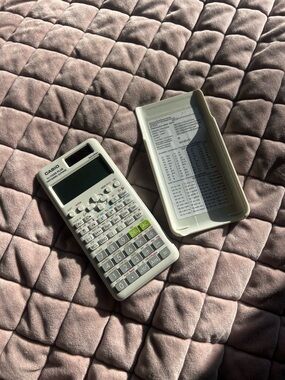 Casio Scientific Calculator in Off-White and Light Gray
